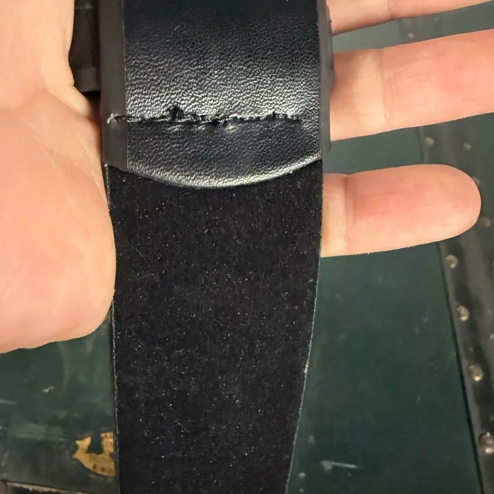 Mens Belt Leather Jeans Belt Black Size 46-48